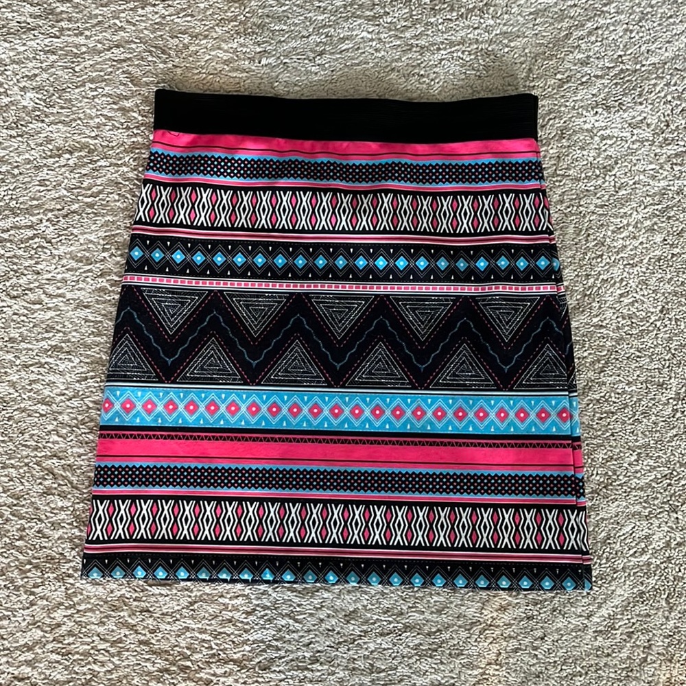 Zink Neon Aztec Print Mini Skirt - Size L